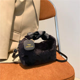 Senior Plush Handbag Female Autumn Winter Bag Small Cross-body Underarm Bag