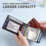 Sentiblos Bifold Leather Wallet 12 Slots RFID Blocking Wallet for Men&Women