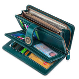 Sentiblos RFID Blocking Trifold Leather Wallet for Women