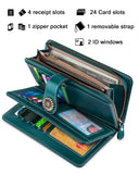 Sentiblos RFID Blocking Trifold Leather Wallet for Women