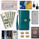 Sentiblos RFID Blocking Trifold Leather Wallet for Women