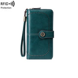 Sentiblos RFID Blocking Trifold Leather Wallet for Women