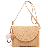Sentiblos Straw Crossbody Shoulder Bag Envelope Purse Wallet