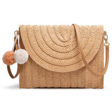 Sentiblos Straw Crossbody Shoulder Bag Envelope Purse Wallet