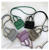 Sequin Casual Mini Square Messenger Bag for Women