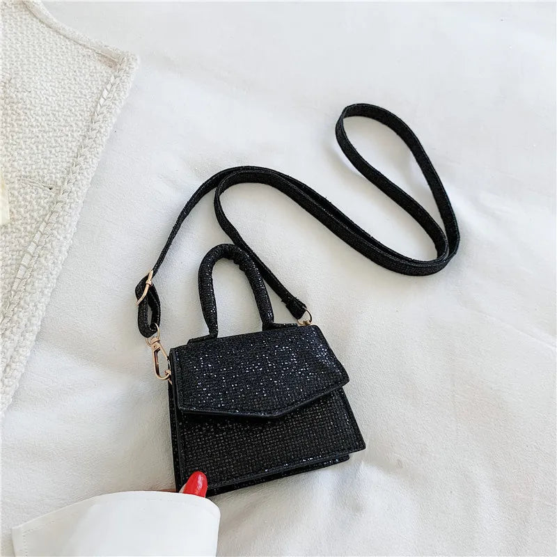 Sequin Casual Mini Square Messenger Bag for Women