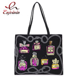 Sequin Embroidery Perfume Leather Tote Bag Shoulder Bag for Women