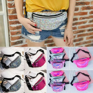 Sequin Glitter Waist Fanny Pack Belt Bum Bag Pouch Hip Purse