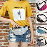 Sequin Glitter Waist Fanny Pack Belt Bum Bag Pouch Hip Purse