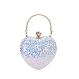 Sequin Evening Bag Top Handle Chain Crossbody Bag for Women