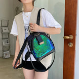 Sequin Shoulder Bag Backpack Women PU Leather Travel Rucksack