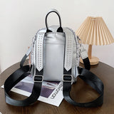 Sequin Shoulder Bag Backpack Women PU Leather Travel Rucksack