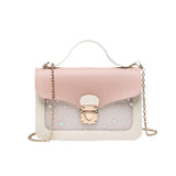 Sequin Star Print Shoulder Phone Bag Lock Small Square Bag