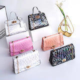 Sequin Square Bag Crossbody Chains Women Shoulder Messenger Purse B112