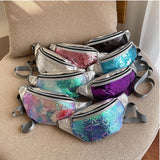 Sequined Holographic Fanny Pack Phone Messenger Bag