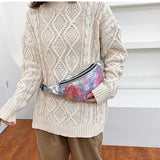 Sequined Holographic Fanny Pack Phone Messenger Bag