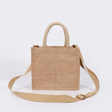 Sequined Linen Messenger Bag Small Square Bag