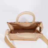 Sequined Linen Messenger Bag Small Square Bag