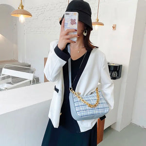 Sequined Crossbody Bag with Chain Strap for Women
