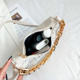 Sequined Crossbody Bag with Chain Strap for Women