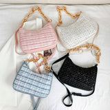 Sequined Crossbody Bag with Chain Strap for Women