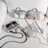 Sequins Applique Mini Sling Bag Crossbody Messenger Small Leather Bag