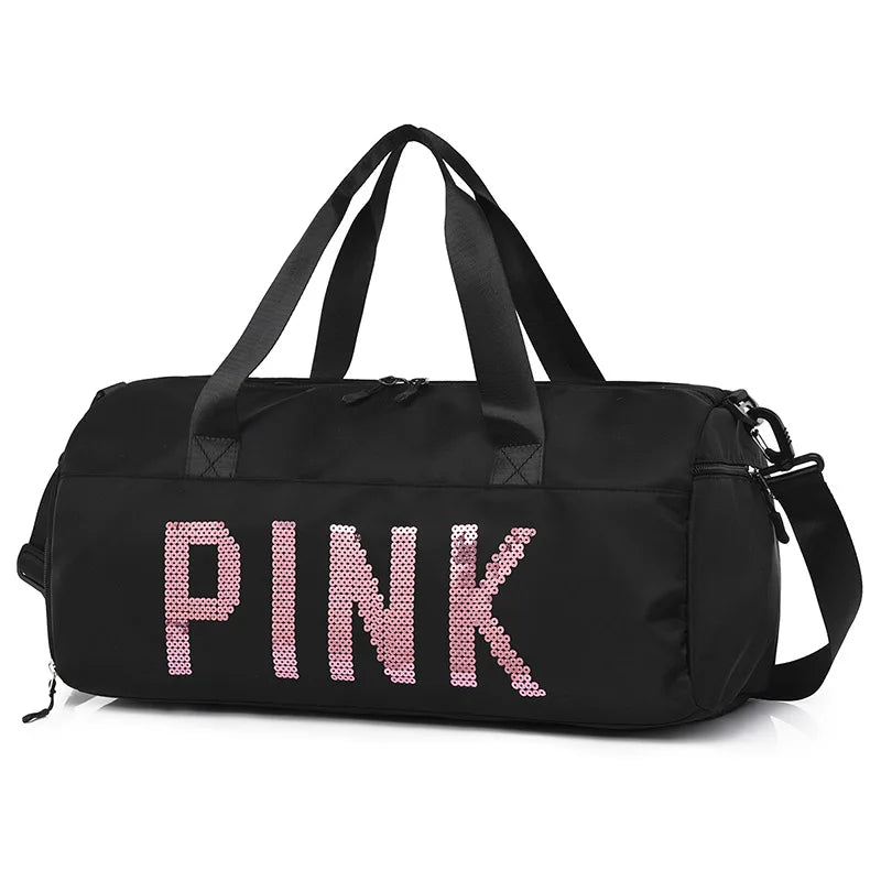 Sequins Gym Bag Unisex Travel Duffle Waterproof Sport Multifunctional Tote