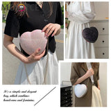 Sequins Heart-Shaped Messenger Bag Glitter Chain Crossbody Purse