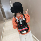 Sequins Kid Bags Small School Backpack Girls 5-8 Pu Silver Heart Patch