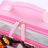 Kids Sequins Insulated Lunch Box Glitter Tote Bag Handbag