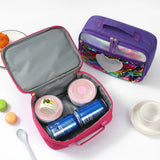 Kids Sequins Insulated Lunch Box Glitter Tote Bag Handbag