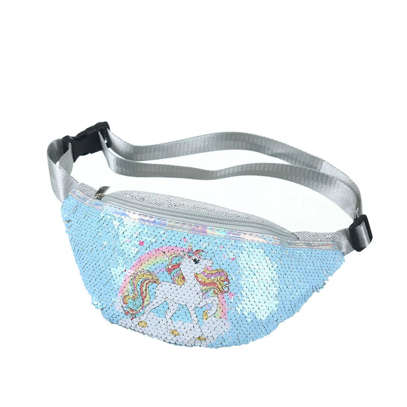 Sequins Printing Waist Bag for Women Fanny Pack Girls Shoulder Belt Bags