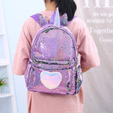 Sequins Unicorn School Bags for Girls Backpack Kids School Bag