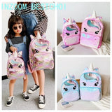 Sequins Unicorn School Bags for Girls Backpack