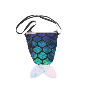 Sequins Fish Tail Mermaid Wallet Pouch Women Shoulder Bag