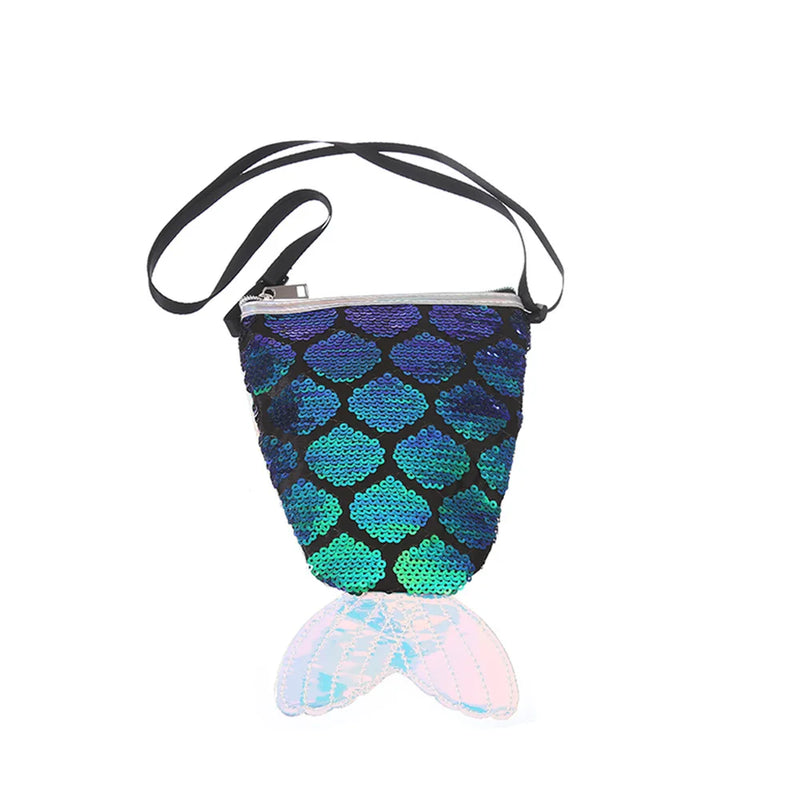 Sequins Fish Tail Mermaid Wallet Pouch Women Shoulder Bag
