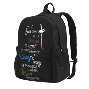 Serenity Prayer Backpacks for Men and Women