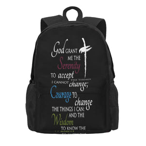 Serenity Prayer Backpacks for Men and Women
