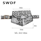 Serpentine Fanny Pack Ladies PU Leather Waist Belt Bag