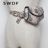Serpentine Fanny Pack Ladies PU Leather Waist Belt Bag