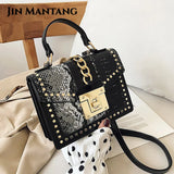 Serpentine Female Crossbody Bags Women Handbags Sac A Main Snakeskin Shoulder Sq