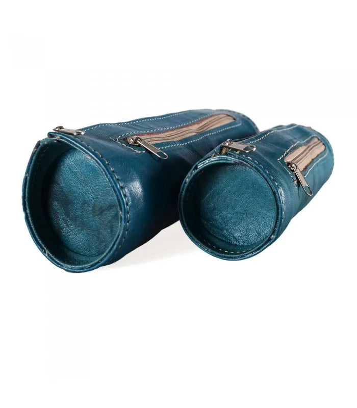 Set of 2 Leather Cases - Fine Finishes - 2 Sizes - Cylindrical Style
