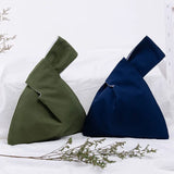 Japanese Style Knot Wrist Bag Solid Hand Bags Lady Purse