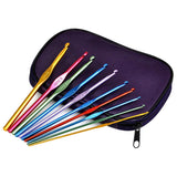 22 Aluminum Crochet Hooks Set with Case for Knitting Crafts