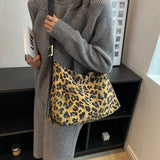 Leopard Print Women Single Shoulder Hobo Bag Cross Body Messenger Handbag