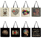 Sexy Lip Print Eco Friendly Shopper Bag Beach Bag High Capacity Women Handbag