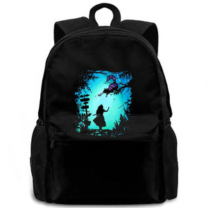 Vintage Wonderland Cheshire Kitten Backpack Laptop Travel School