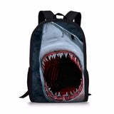 Shark Print Backpack Durable Large Capacity School Bags for Girls Boys