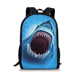 Shark Print Backpack Durable Large Capacity School Bags for Girls Boys
