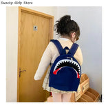 3D Cartoon Shark School Bag Girls Boys Backpack Shoulder Bag